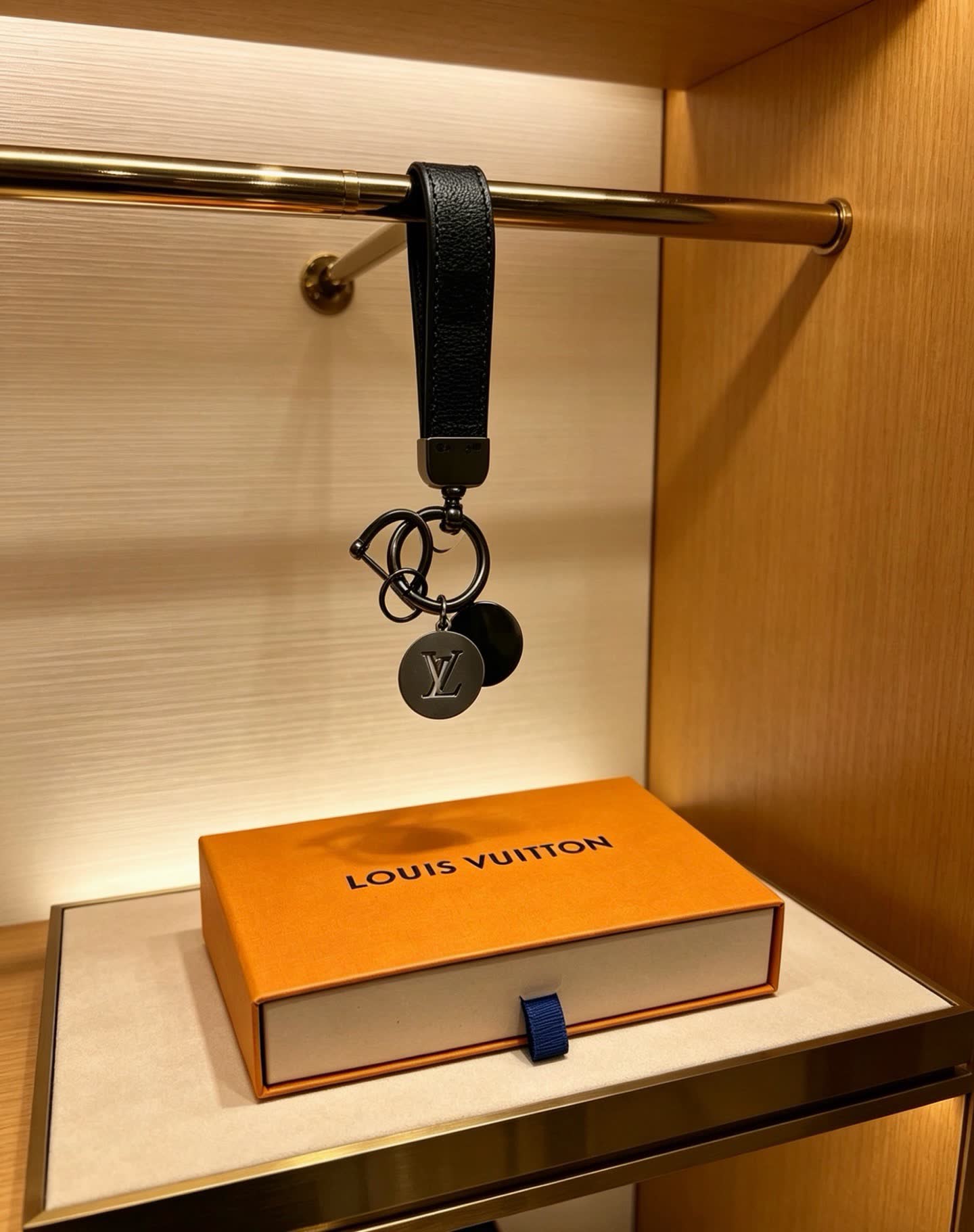 Louis Vuitton Keychain with Leather Strap